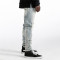 Custom Men's Hip-Hop Tide Brand Beggar Black Trousers | Slim Small Feet Personality Pant | Men's High Street Hole Jeans