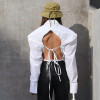 Rückenfreie Hemden für benutzerdefinierte Frauen| Kundenspezifische französische Pendlerhemden| Großhandel Hemden mit hoher Taille