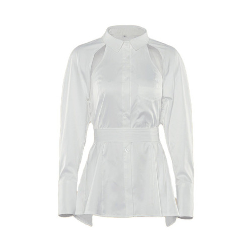 Chemises Design Sense personnalisées pour femmes | Nouvelles chemises d'automne et d'hiver personnalisées | Chemises évidées à dos ouvert en gros