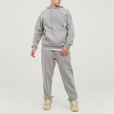 Custom Men's Fashion Sweatsuit| Blank and Custom Logo Acceptable| Drawstring Pure Color Sweatsuit| Casual Sweatsuit For Men