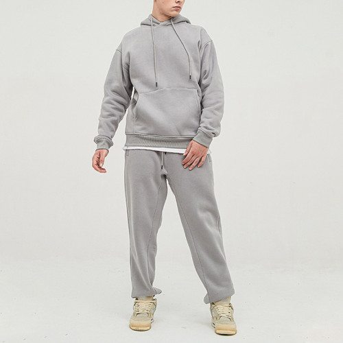 Benutzerdefinierte Herrenmode Sweatsuit| Leeres und benutzerdefiniertes Logo akzeptabel| Reiner Farb-Sweatsuit mit Kordelzug| Lässiger Sweatsuit für Herren