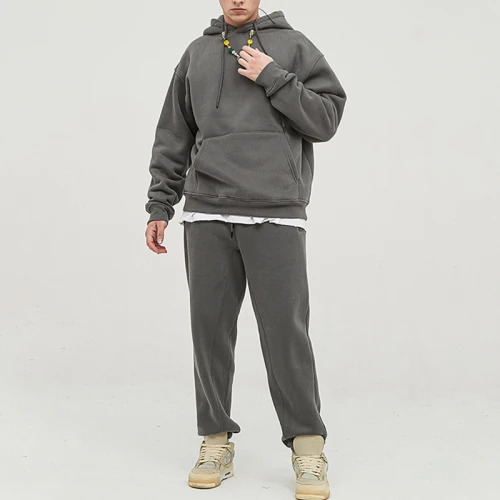 Custom Men's Fashion Sweatsuit| Blank and Custom Logo Acceptable| Drawstring Pure Color Sweatsuit| Casual Sweatsuit For Men