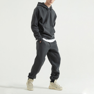 Custom Men's Fashion Sweatsuit| Blank and Custom Logo Acceptable| Drawstring Pure Color Sweatsuit| Casual Sweatsuit For Men