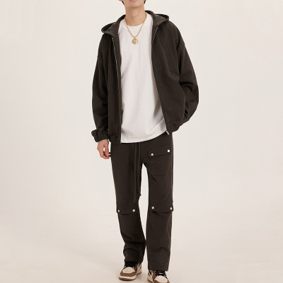 Custom Men's Fashion Set| Autumn/Winter 2022 400G Heavy American Hoodie| Men Loose Casual Tracksuit| Zipper Cardigan Jacket Men