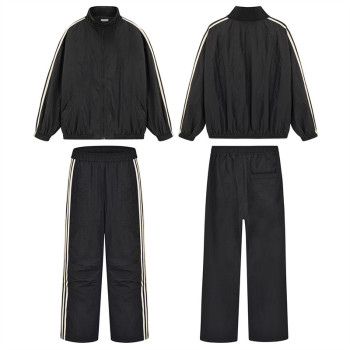 Custom Men's Fashion Tracksuit| Autumn And Winter Sports Suit| Men's Casual Loose Zipper Stand Collar Jacket| American Spliced Straight Pants For Men