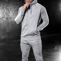 Custom Men's Fashion Tracksuit| Europe And USA Men's New Autumn And Winter Suits Hooded Stitching Running Training Fitness Youth Sports Suits For Men