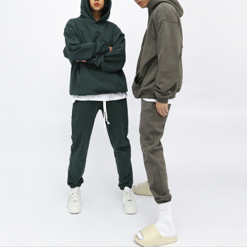 Custom Men's Fashion Sweatsuit| Autumn&Winter New Weighty 420g Fur Circle Multi-color Solid Color Loose Pants| Casual Hoodie Suit For Men