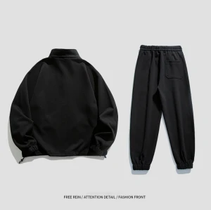 Custom Men's Fashion Tracksuit| Autumn&Winter Casual Suit| Men's Half Zipper Stand Collar Jacket| Ankle Banded Pants For Men