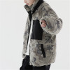 Benutzerdefinierte Damenmode Mantel| Jacke mit Stehkragen aus Lammwolle| Batik-Cardigan mit Reißverschluss und Brusttasche| 2022 Winter Trendiger Mantel für Frauen