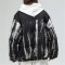 Custom Women's Fashion Coat| Cotton Puffer Effect Jacket| Tie-dye Zipper Cardigan With Hood| 2022 Winter Trendy Coat For Women