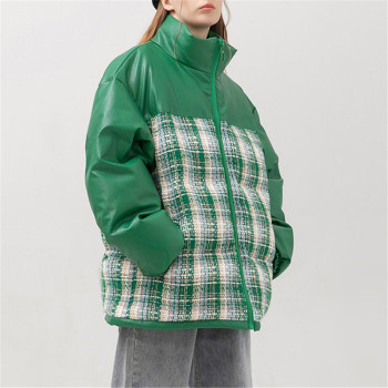 Custom Women's Fashion Coat| Stand Collar Jacket| Zipper Cardigan With Snakeskin Bag Pattern Design| 2022 Winter Trendy Coat For Women