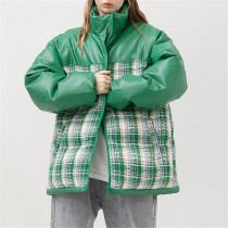 Custom Women's Fashion Coat| Stand Collar Jacket| Zipper Cardigan With Snakeskin Bag Pattern Design| 2022 Winter Trendy Coat For Women