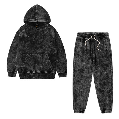 Custom Kid Sport Loose Drawstring Hoodie Set | High Street Fashion Set | Hip Hop Casual Hoodie Two Pieces Set