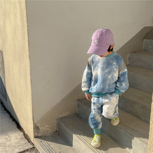 Custom Kid Tie Dye Casual Hoodie-Set | Sport Loose High Street Set | Hip-Hop-Tanz-Hoodie, zweiteiliges Set