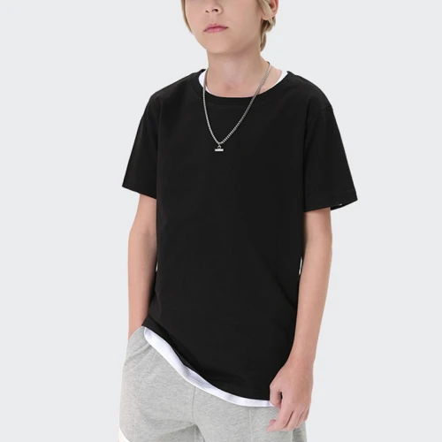Camisetas Casual Niños Personalizadas| Camisetas sueltas personalizadas|Camisetas de manga corta 100% algodón| Camisetas de color puro para niños