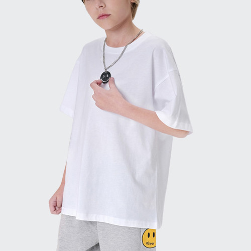 Lässige T-Shirts für Kinder | Benutzerdefinierte schwere T-Shirts | T-Shirts aus 100 % Baumwolle mit kurzen Ärmeln | Reine Farb-T-Shirts für Kinder