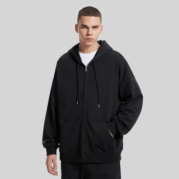 Custom Men's Autumn zipper Hooded Sweater | Heavy Art Letter Embroidery Long-Sleeved Jacket | Casual Loose All-Match Cardigan