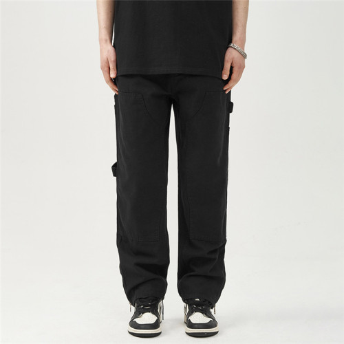 Custom Men's Straight Loose Jean Pants| Custom Side Pockets Jean Pants| Wholesale American Street Jean Pants