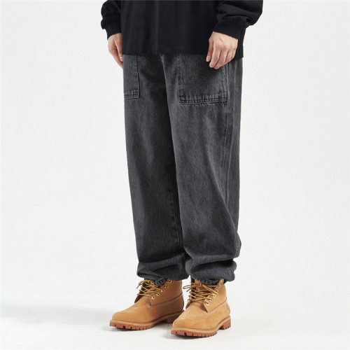 Maßgeschneiderte Herren-Jeanshose mit weitem Bein| Benutzerdefinierte gerade lockere Jeanshose| Großhandel Denim-Jeanshosen