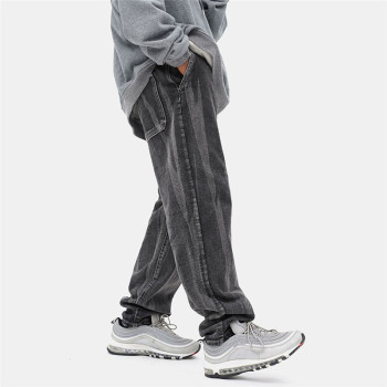 Custom Men's American Retro Jean Pants| Custom Straight Loose Jean Pants| Wholesale Casual Washed Jean Pants