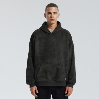 Custom Men's Suede Thickened Heavy Sweater | Tide Brand American Autumn Top | Loose Couple Hoodie