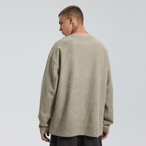 Custom Men's Paisley Sweatshirts| Drop Shooulder 100% Cotton Men's Sweatshirts| Crew Neck Sweaters For Men