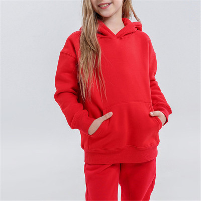 Custom Kids European American Hoodie | Tide Brand Solid Color Children's Sweater | Plus Velvet Thick Top