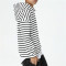 Custom Kids Loose High Street Hoodie | Clothing European American Top | Black White Stripes Unisex Casual Sweater