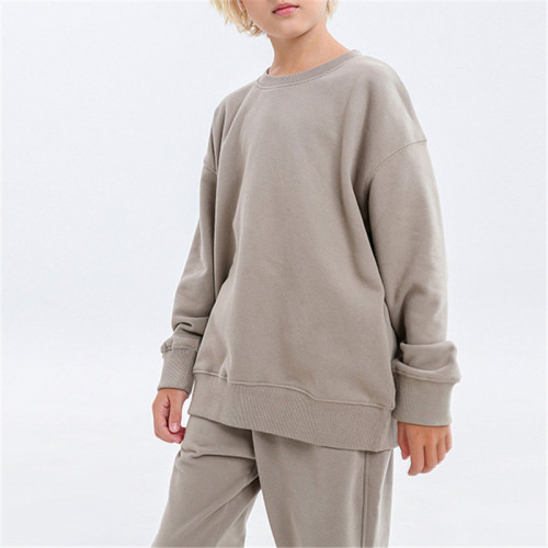 Custom Kids' Round Neck Sweatshirts| Custom Loose Sweatshirts| Wholesale Terry Cotton Sweatshirts