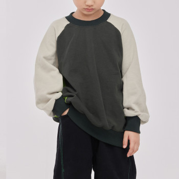 Custom Kids' Three-Color Splicing Sweater | Children's Clothing Avocado Spring Autumn Pullover | Plus Velvet Styles Pullover