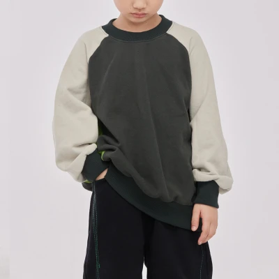 Custom Kids' Three-Color Splicing Sweater | Children's Clothing Avocado Spring Autumn Pullover | Plus Velvet Styles Pullover