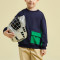 Custom Kids Casual Loose Sport Pullover Sweater| Contrast Color Two Side Big Pocket Pullover | Without Hat Streetwear Pullover