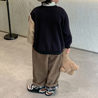 Custom Kids Cute Bear Casual Pullover Sweater| Streetwear Sport Loose Top | High Street Loose Pullover