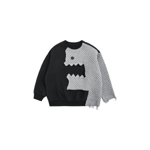 Custom Kids Splicing Pullover Sweater | Custom Kids Fashion Sweatshirt | High Street Streetwear Pullover