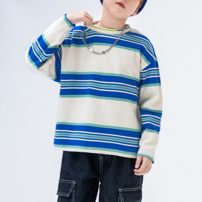 Custom Kids Stripe Casual Pullover Sweater| High Street Hip Hop Top | Loose Streetwear Sport Pullover Sweater