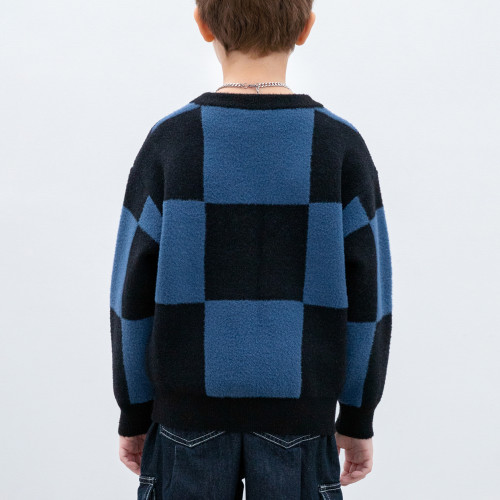 Custom Kids Splicing Text Casual Sweater | Loose High Street Pullover | Streetwear Fashion Top