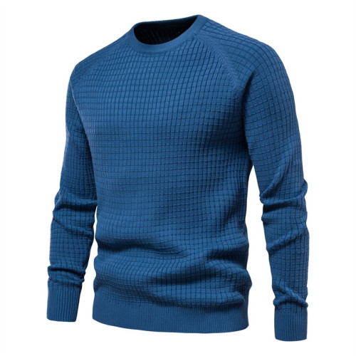 Custom Men's Street Casual Sweaters| Custom Solid Color Sweaters| Wholesale Round Neck Sweaters