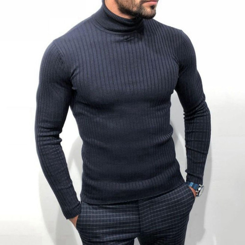 Custom Men's High-necked Sweaters| Custom Long-sleeved Sweaters| Wholesale Casual Sweaters