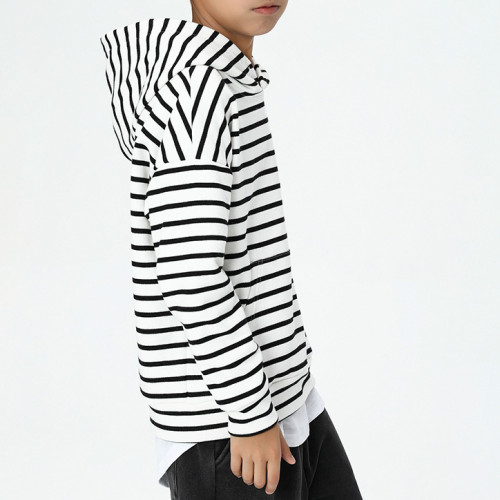 Custom Kids Unisex Hoodie | European American Style Kids Top | Stripe Pattern Hoodie | Casual And Street Wear For Kids