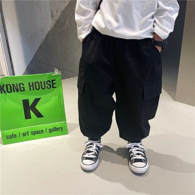 Custom Kids Streetwear Casual Pant | Solid Color Loose Trousers | Two Side With Pockets Fashion Cargo Pant