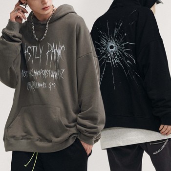 Custom Men's High Street Hoodie| Custom Printing Hoodie| Wholesale Loose Fit Hoodie