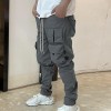 Custom Men's Casual Cargo Pant | Solid Color Multi-Pockets Trousers | Loose Drawstring Cargo Pant