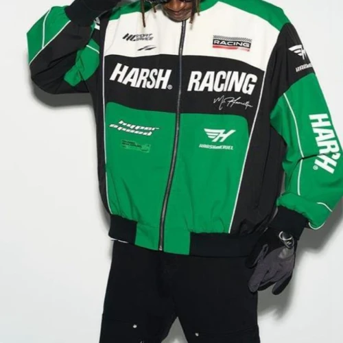 Custom Men's Stand Collar Jacket| Custom Retro Racing Bomber Jacket| Wholesale High Street Jacket