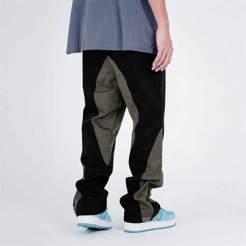 Custom Men's Contrast Color Trousers| Custom Stitching Functional Trousers| Custom Straight-leg Trousers