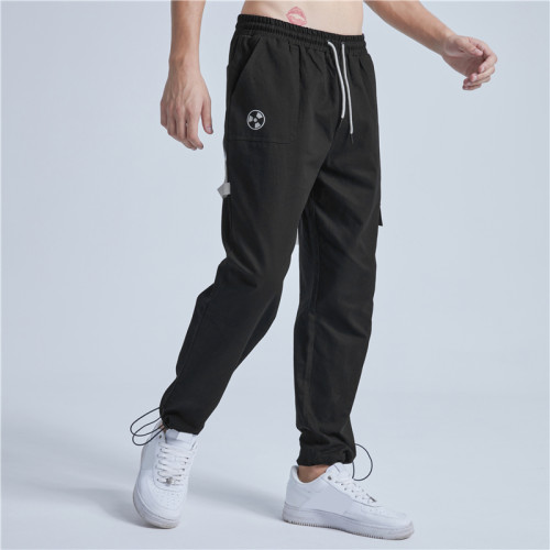 New Sports Loose Training Fittness Trousers Men Hip Hop Graffiti Fashion Casual Printing Cropped Cargo Pants