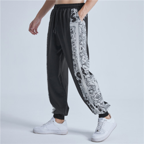 Custom Men Street Track Pants|2023 New Jogging Fitness Trousers| Contrast And Splicing Design Trackpants
