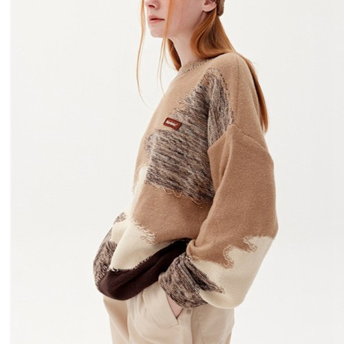 Custom Unisex High Street Sweater| Long Sleeve Knit Sweater In Winter| Custom Jacquard Weave Pullover Sweaters
