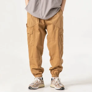 Custom Straight-leg Street Pants| High Street Cargo Pants For Men| Custom Zipper Up Track Pants