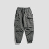 Custom Men's Wid Leg Cargo Pants| Casual Retro Functional Overalls| Comfort Cotton Elastic Waist Pants