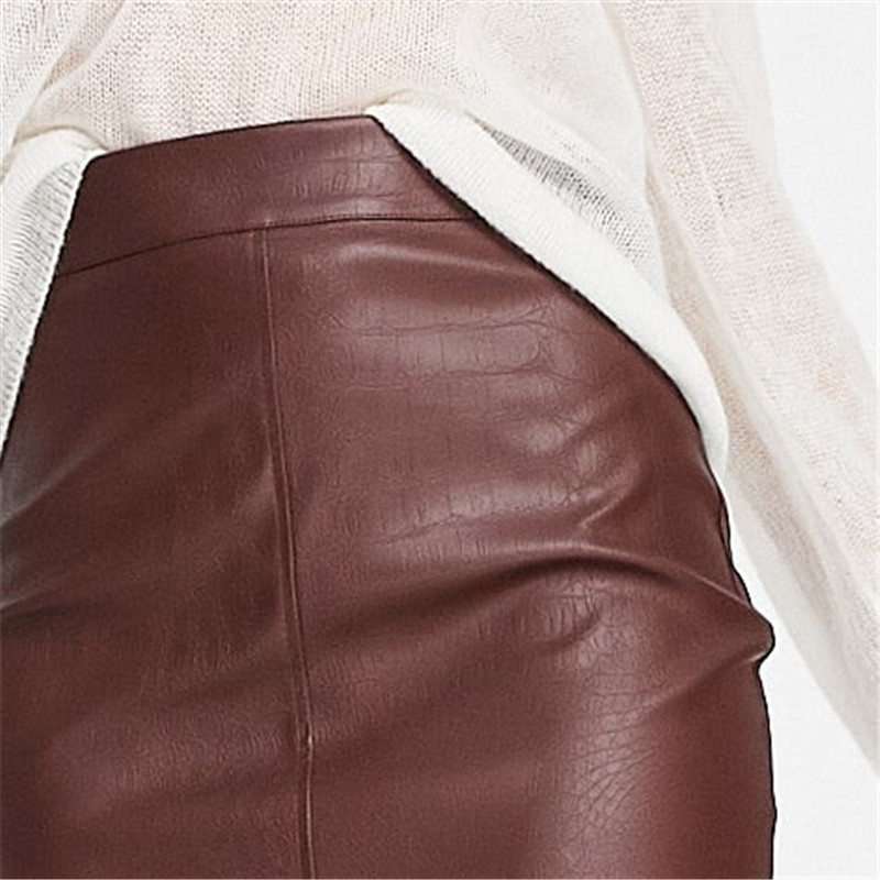 Custom Women's Faux Leather Croc Midi Skirt
